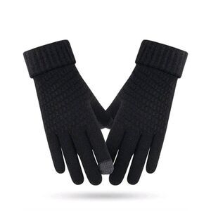 Ladies Black Winter Knit Gloves - Brand New